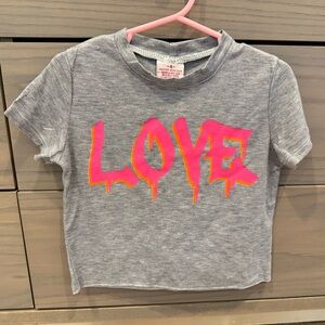 FIREHOUSE Toddler Grey + Neon Love Tee Shirt Size 4